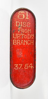 Lot 609 - A vintage railway signal lever plate,...