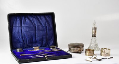 Lot 909 - A George VI hallmarked silver part manicure...