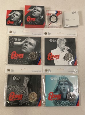 Lot 367 - ROYAL MINT; four David Bowie uncirculated £5...