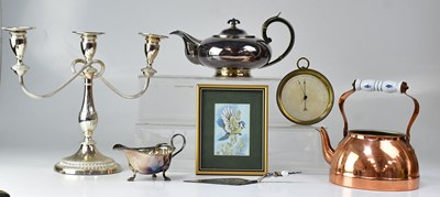 Lot 568 - A brass cased wall-hanging marine aneroid...