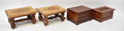 Lot 580 - An Eastern hardwood box of three collectors'...