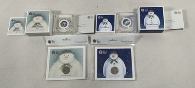 Lot 376 - ROYAL MINT; two The Snowman 50p Silver Proof...