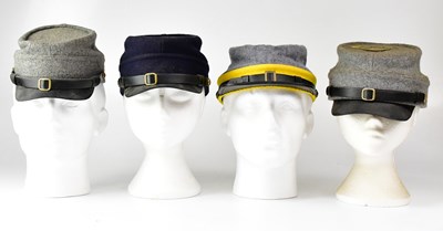 Lot 450 - Four replica Civil War Confederate Army kepi (4).