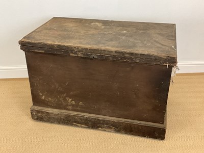 Lot 561 - A 19th century stained pine blanket box,...