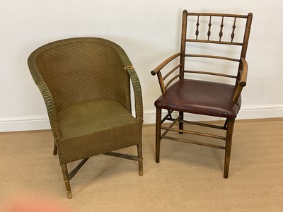 Lot 545 - Lloyd Loom style woven chair, together with a...