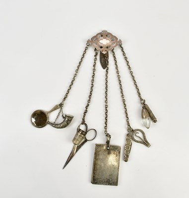 Lot 2434 - A Victorian hallmarked silver chatelaine with...