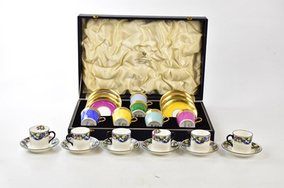 Lot 2973 - ROYAL COPENHAGEN; a cased coffee service with...