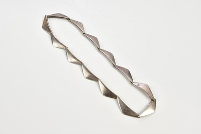 Lot 260 - GEORG JENSEN; a sterling silver panel necklace,...