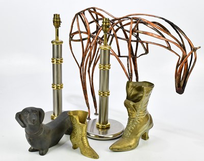 Lot 1573 - A contemporary copper wirework effect model of...