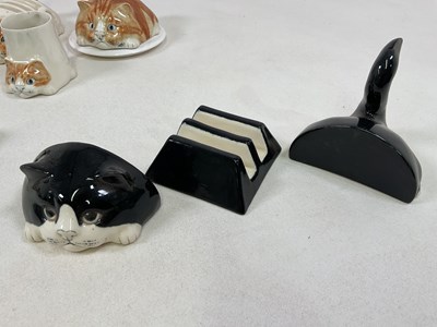 Lot 162 - MIKE HINTON; a collection of ceramic cat...