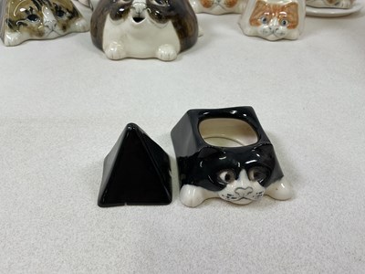 Lot 162 - MIKE HINTON; a collection of ceramic cat...