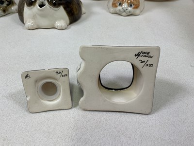 Lot 162 - MIKE HINTON; a collection of ceramic cat...
