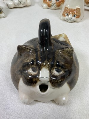 Lot 162 - MIKE HINTON; a collection of ceramic cat...