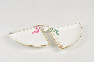 Lot 2886 - BROWNFIELD; a pair of fan plates, 18cm.