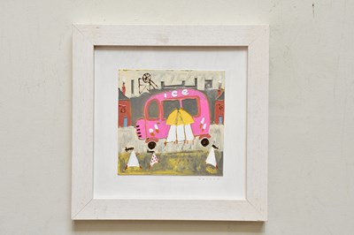 Lot 1795 - DAVID BARROW; oil on board, 'Ice Cream Van',...