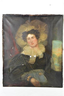 Lot 1725 - An early 19th century oil on canvas portrait...