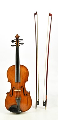 Lot 2685 - A Strad copy full size violin with two-piece...
