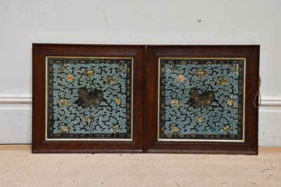 Lot 2703 - A pair of 19th century Chinese silk panels...