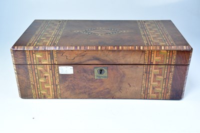 Lot 575 - A Victorian walnut writing slope with...