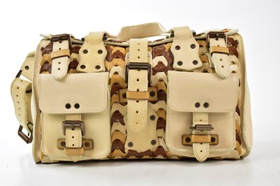 Lot 740 - MULBERRY; a cream pebbled leather Roxanne...