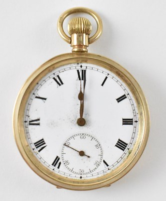 Lot 1415 - A 9ct yellow gold open face pocket watch, the...
