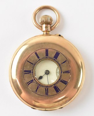 Lot 1413 - T & J PERRY; a 9ct yellow gold half hunter...