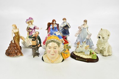 Lot 2797 - ROYAL WORCESTER; three ceramic figures...