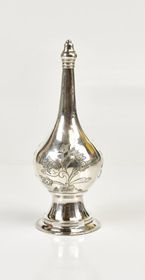 Lot 2108 - An Eastern white metal rose water sprinkler,...