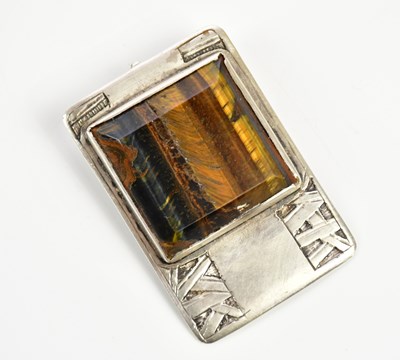 Lot 275 - THIERRY GRAVE; a white metal tiger's eye...