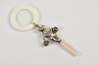 Lot 2515 - An Elizabeth II hallmarked silver baby rattle...