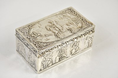 Lot 2175 - A Dutch import silver box, with embossed...