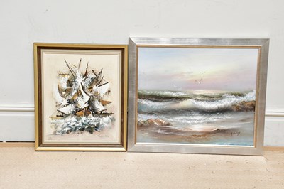 Lot 1798 - CARLOS DE MIJAS; oil on canvas, abstract...