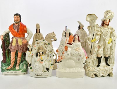 Lot 2837 - A collection of six Staffordshire figures...