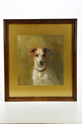 Lot 1723 - MAY E WALTER; oil, portrait of dog, signed...