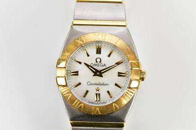 Lot 588 - OMEGA; a lady's Constellation bi-metallic...