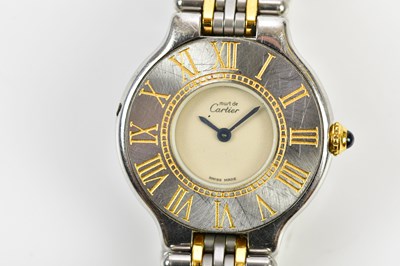 Lot 608 - CARTIER; a lady's bi-metallic Must de Cartier...