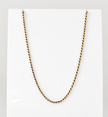 Lot 1217 - A 9ct gold rope twist necklace, length 47cm,...