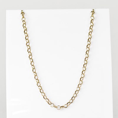 Lot 1213 - A 9ct gold belcher link necklace, length 47cm,...