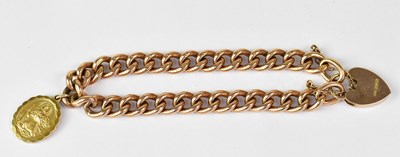 Lot 1138 - A 9ct gold large link bracelet with 9ct gold...