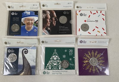 Lot 393 - ROYAL MINT; six uncirculated £5 coins,...