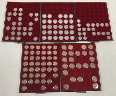 Lot 394 - ROYAL MINT; five coin trays comprising...