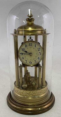 Lot 421 - A large brass anniversary clock with Arabic...