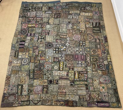 Lot 130 - An Indian Jaipur patchwork and embroidered...
