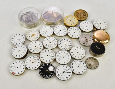 Lot 710 - A collection of pocket watch movements and parts.