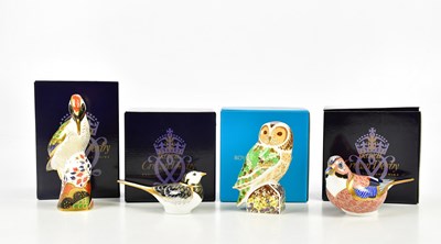 Lot 2802 - ROYAL CROWN DERBY; a collection of four animal...