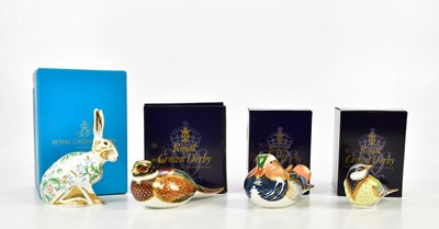 Lot 2803 - ROYAL CROWN DERBY; a collection of four animal...