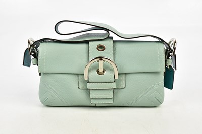 Lot 782 - COACH; an unused light blue pebbled leather...