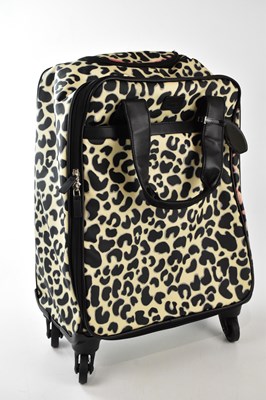 Lot 853 - LULU GUINNESS; a black and cream coated canvas...