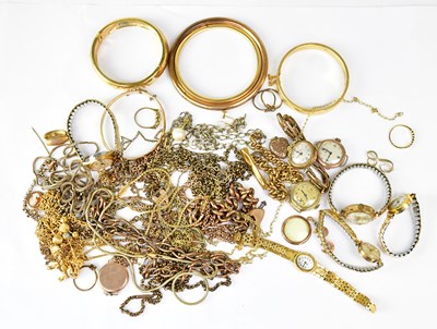 Lot 1270 - A quantity of gold-coloured metal costume...
