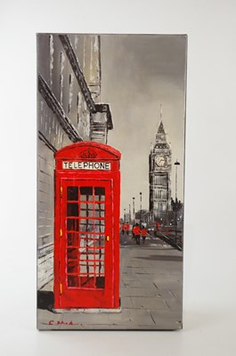 Lot 1769 - CHUNG SHEK; oil on canvas, London telephone...